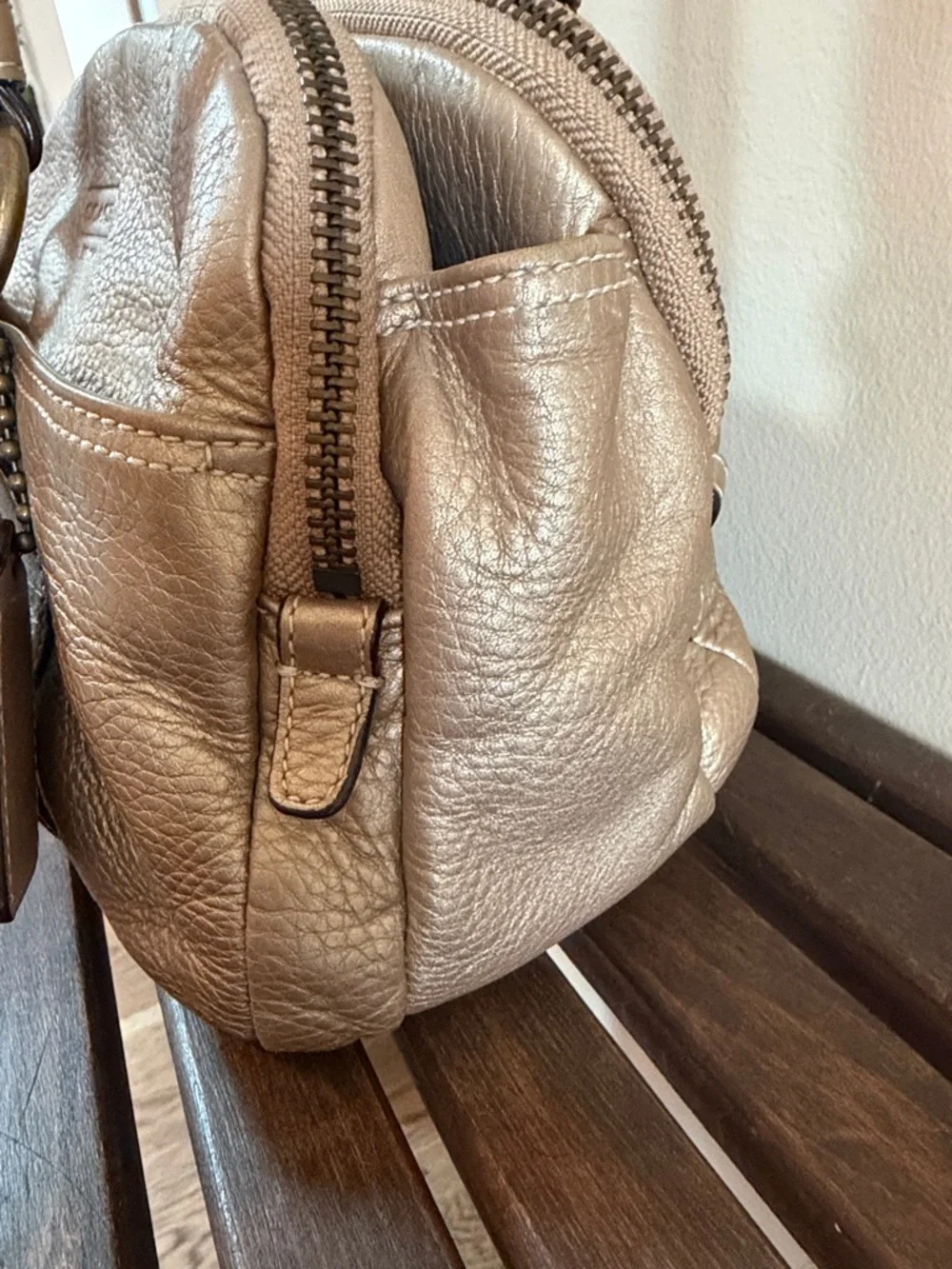 Coach Bonnie Metallic Pebble Leather Satchel - Picture 5 of 16